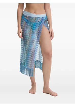 Missoni zigzag fringed pareo - Blue