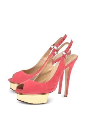 Charlotte Olympia pre-owned 145mm Bon Bon slingback platform pumps - Pink