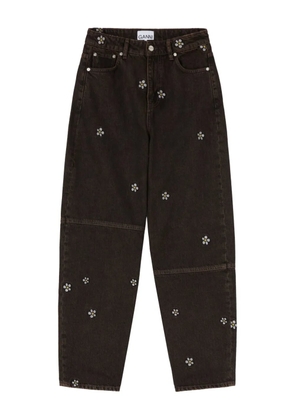 GANNI x Disney floral-embroidered jeans - Black