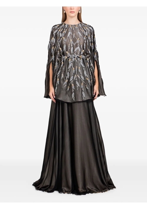 Dina Melwani embroidered-details maxi dress - Black