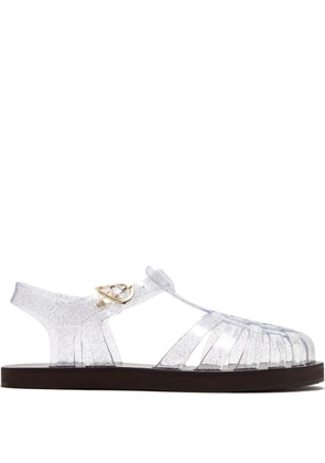 Ancient Greek Sandals glitter-embellished jelly sandals - White