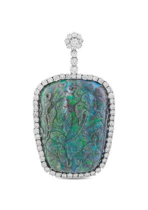 LB Exclusive diamond and opal pendant - Silver