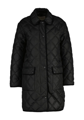 Gant quilted corduroy-trim coat - Black