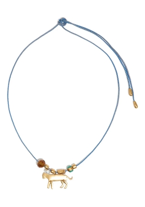 Bimba y Lola plaited-cord feline necklace - Blue