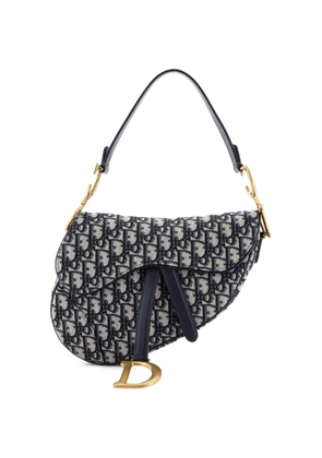 Christian Dior Pre-Owned Saddle Handbag Oblique Canvas Medium shoulder bag - Blue