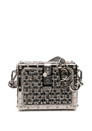 Dolce & Gabbana Pre-Owned 2010-2025 Rhinestone Embellished Jacquard Dolce Box Bag shoulder bag - Black