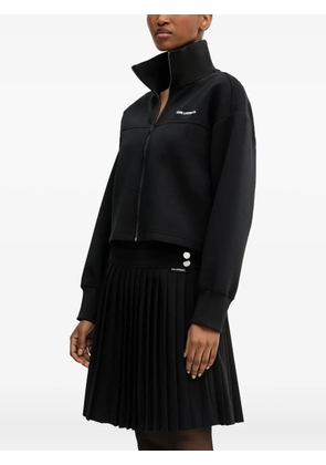 Karl Lagerfeld embroidered-logo zip-up sweatshirt - Black