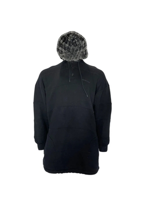 Balenciaga Pre-Owned logo-embroidered button-fastening hoodie - Black
