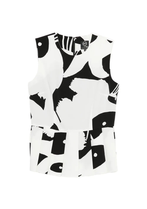 Alexander McQueen Pre-Owned print pleated blouse - White