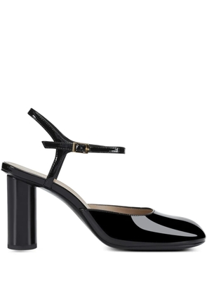 POTAMY 85mm leather heeled pumps - BLACK