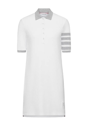 Thom Browne textured pique 4-bar mini polo dress - White