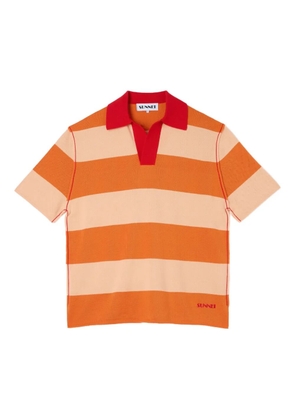 Sunnei striped short-sleeve polo shirt - Orange