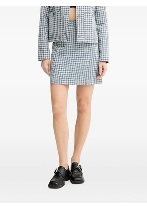 PS Paul Smith houndstooth belted mini skirt - Blue