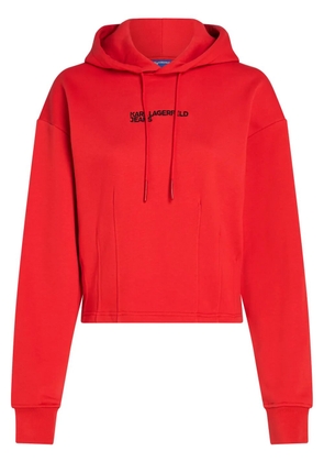 Karl Lagerfeld Jeans Pintuck hoodie - Red