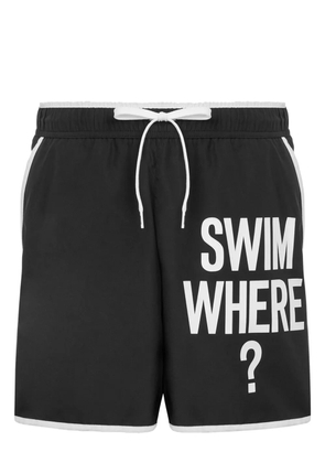 Moschino logo-print swim shorts - Black