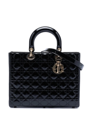 Christian Dior Pre-Owned 2020 Large Patent Cannage Lady Dior satchel - Black