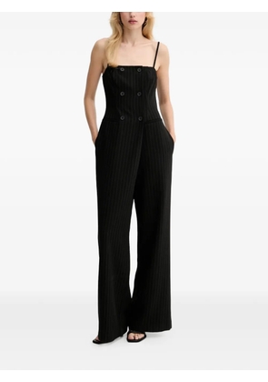 Gestuz double-breasted pinstriped jumpsuit - Black