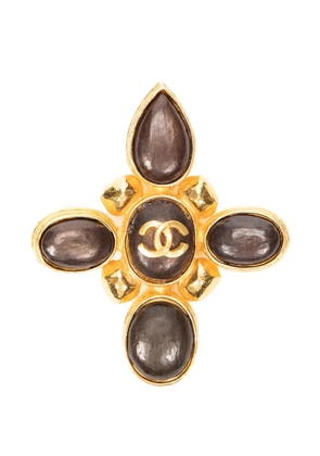 CHANEL Pre-Owned CC cross brooch - Gold