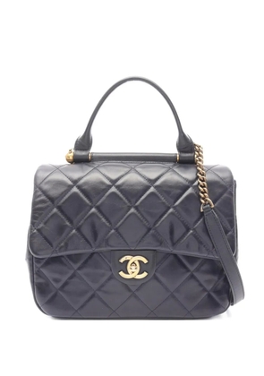 CHANEL Pre-Owned 2016-2017 matelassé top-handle shoulder bag - Blue