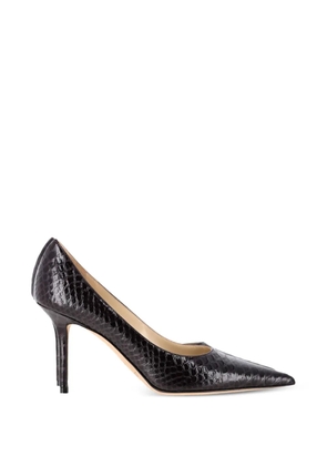 Jimmy Choo Pre-Owned snakeskin-embossed pointed-toe pumps - Black