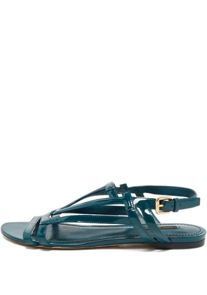 Louis Vuitton Pre-Owned patent-leather straps flat sandals - Blue