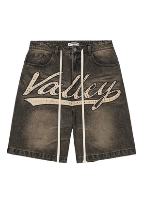 Vale Skittles embroidered denim shorts - Grey