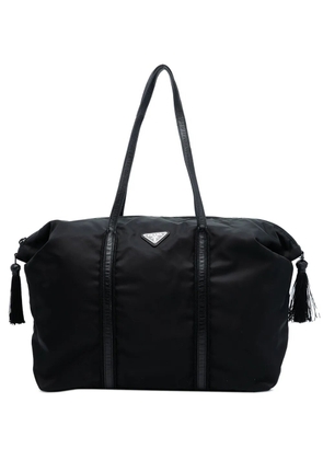 Prada Pre-Owned 2013-2025 Vitello Trimmed Tessuto tote bag - Black