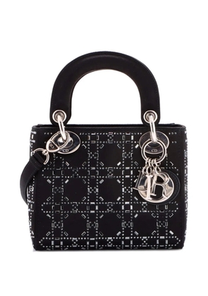 Christian Dior Pre-Owned Lady Dior Bag Crystal Embellished Cannage Quilt Satin Mini satchel - Black
