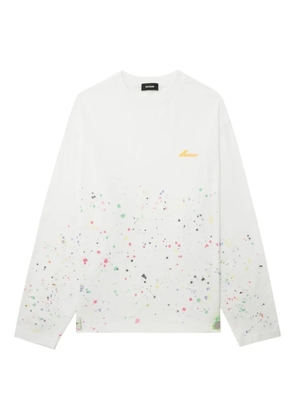 We11done paint-splatter long-sleeve top - White
