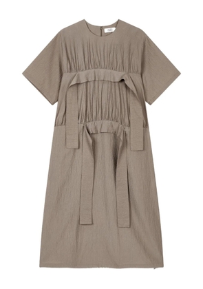 TOMBOY frill-detailed short-sleeve mini dress - Brown