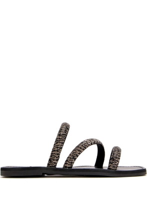 Schutz embellished three-strap sandals - Black