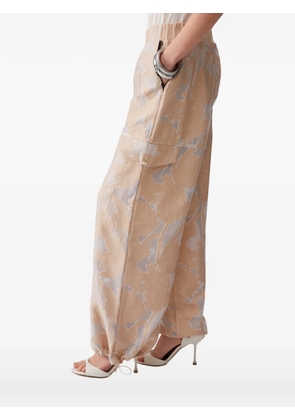 LIU JO jacquard side-pocket trousers - Neutrals