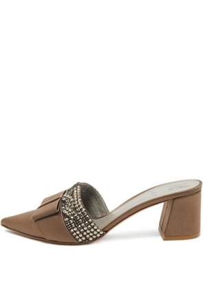 Gina 38 Chachki crystal embellished mules (5.5 cm) - Brown