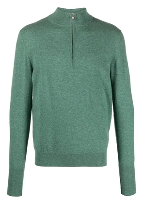 Ballantyne short-zip cashmere jumper - Green