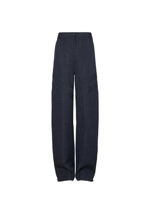 Tory Burch wide-leg plaid palazzo pants - Blue