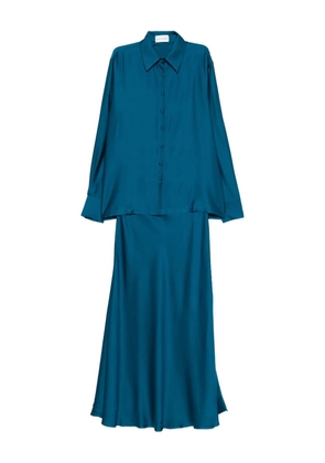 SILKYLICIOUS silk maxi skirt (set of two) - Blue