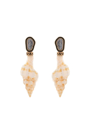 Dezso Shell Polki Diamond earrings - White
