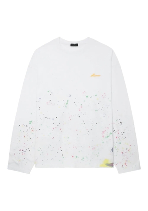 We11done paint-splatter long-sleeve T-shirt - White