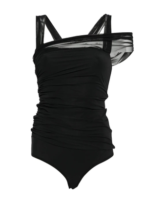 Nensi Dojaka tulle-detail ruched bodysuit - Black