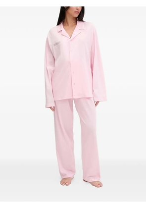 Pangaia buttoned long-sleeves nightwear set - Pink