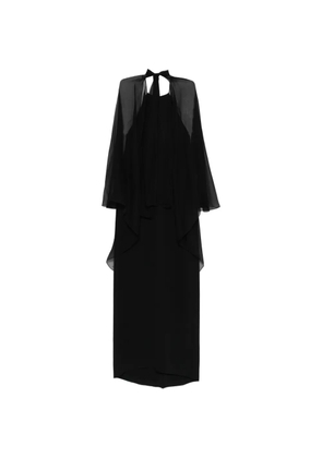 Alberta Ferretti cape-detail maxi dress - Black