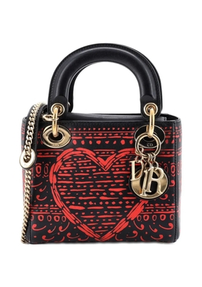 Christian Dior Pre-Owned Lady Dior Bag Printed Leather Mini tote bag - Black