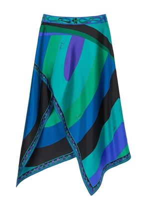 PUCCI Iride-print asymmetric skirt - Green