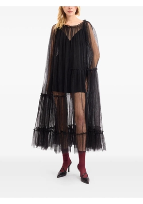 Gemy Maalouf dotted tulle midi dress - Black
