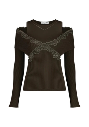 VAILLANT STUDIO split lace long-sleeve top - Brown