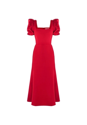 POST MERIDIEM square-neck midi dress - Red