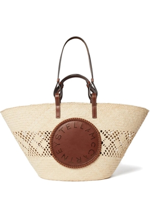 Stella McCartney logo-perforated tote bag - Neutrals