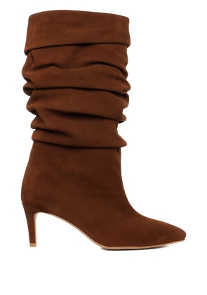 GINISSIMA 65mm Eva ruched boots - Brown