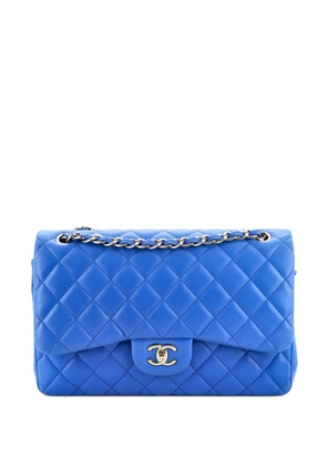 CHANEL Pre-Owned Classic Double Flap Bag Quilted Lambskin Jumbo shoulder bag - Blue