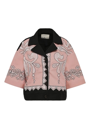 Biyan lace-detail cotton shirt - Pink